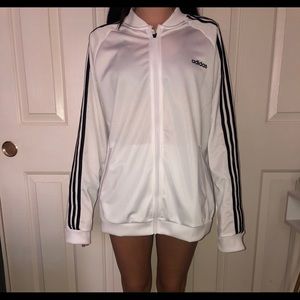 adidas white track suit jacket